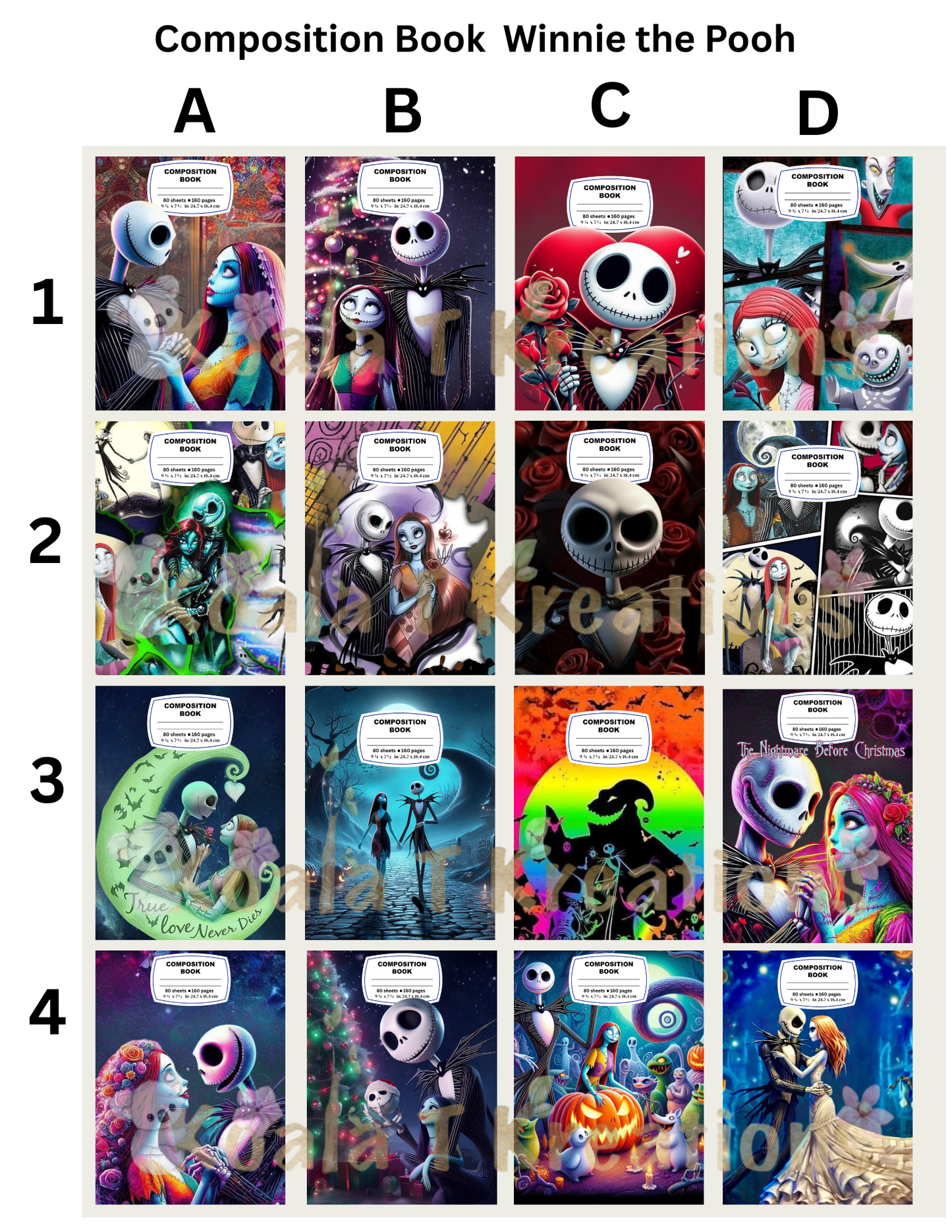 Character Composition book/Nightmare Before Christmas