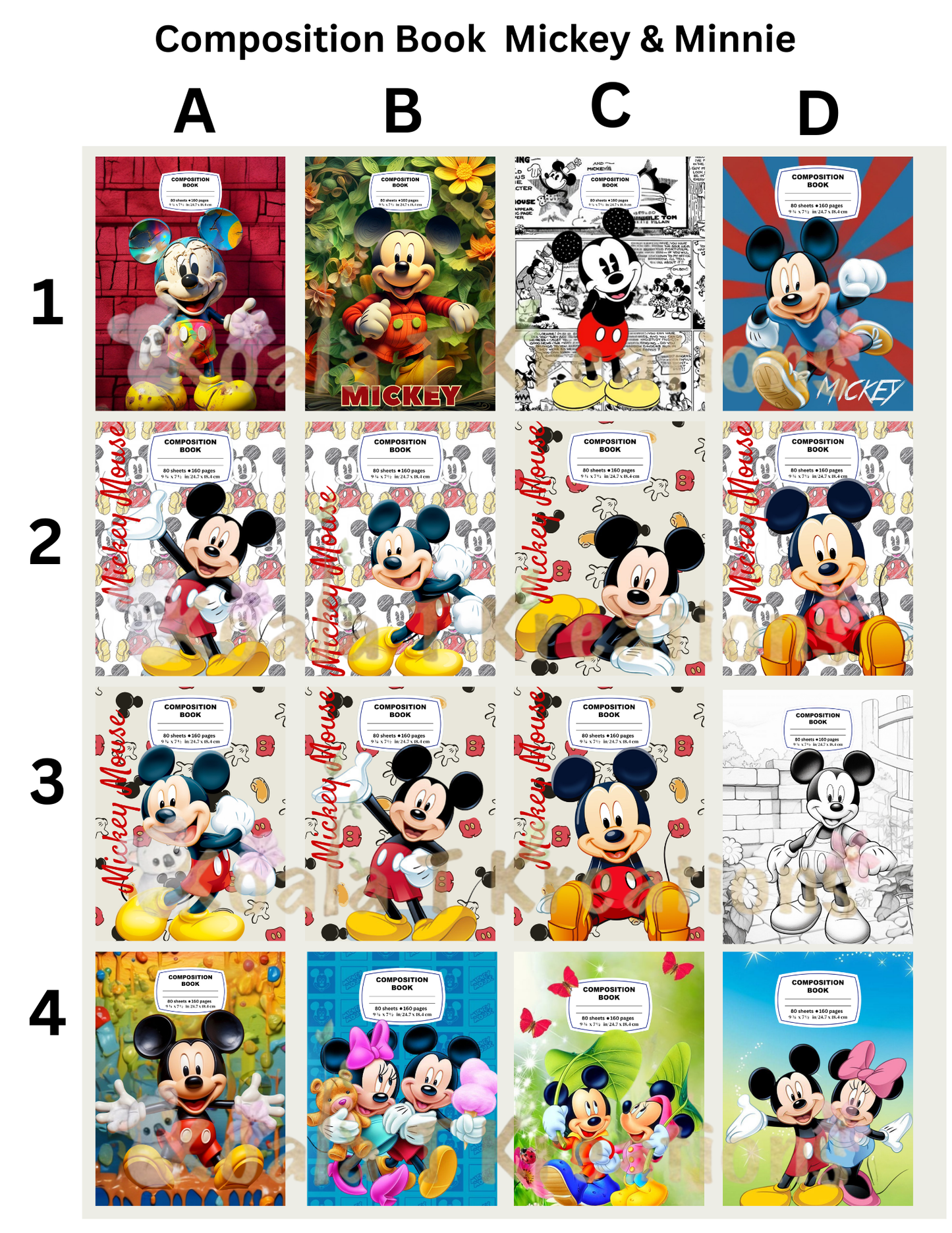 Character Composition book/Mickey and Minnie