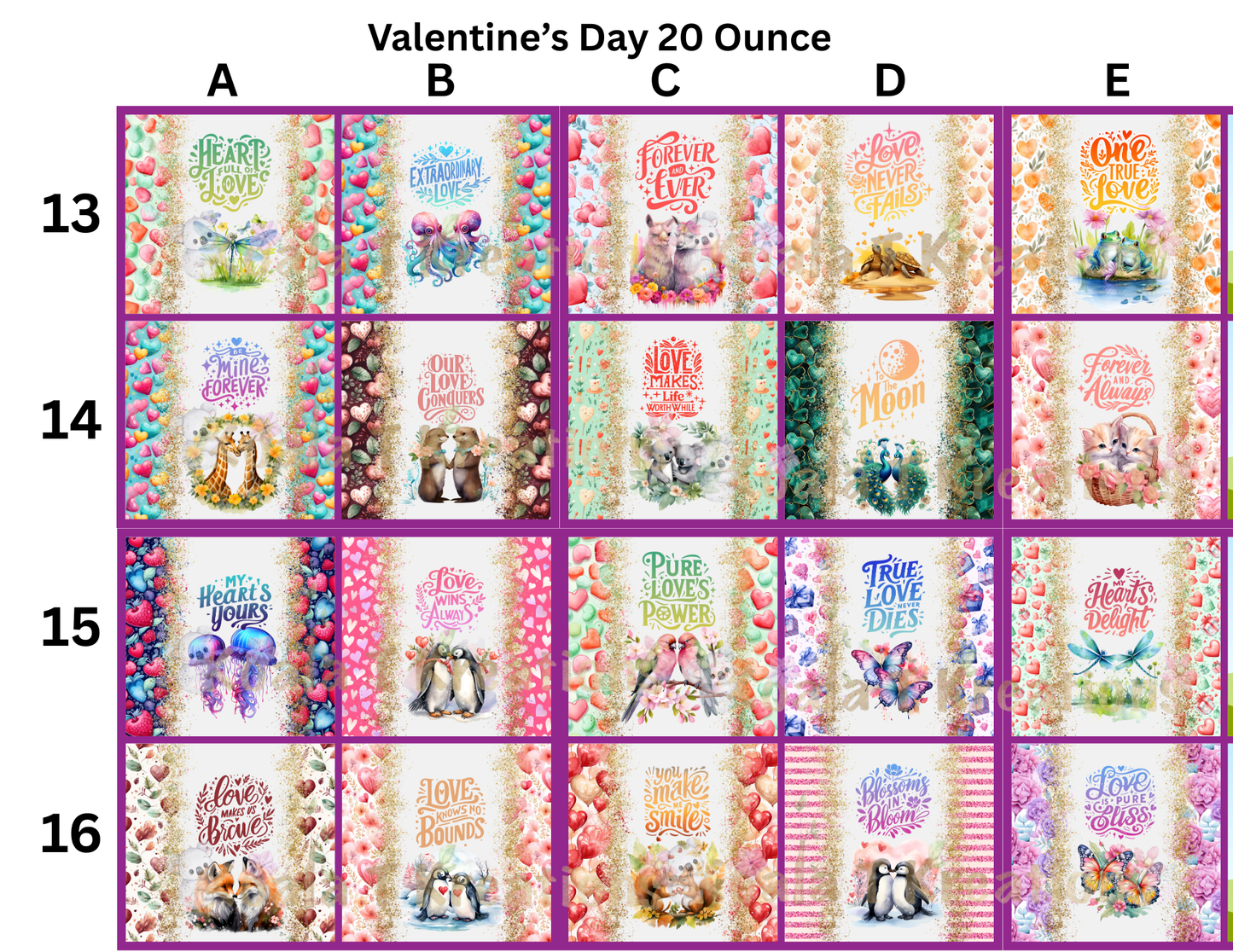 20 ounce Valentine's Day Tumbler