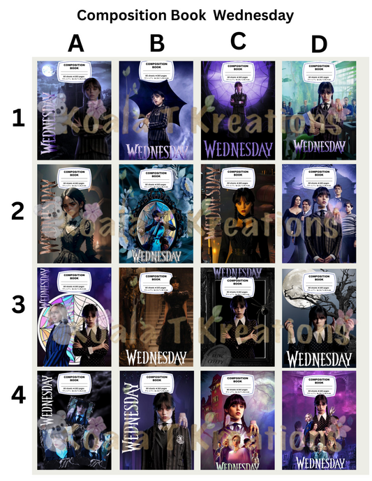 Character Composition book/Wednesday Adams